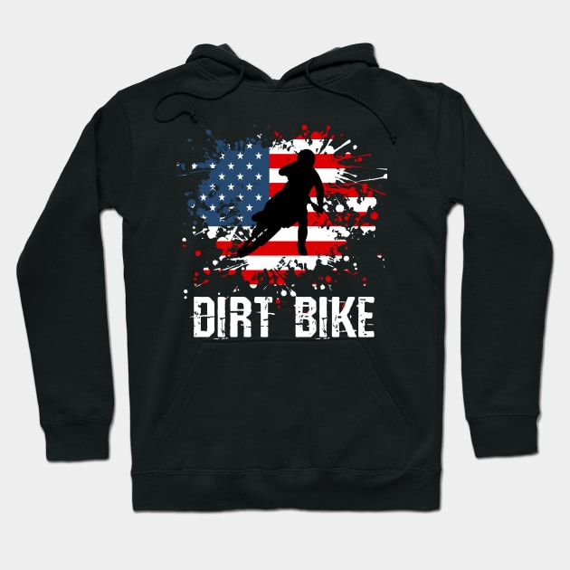 Dirt Bike Dirt Bike USA Offroad Hoodie by Anassein.os